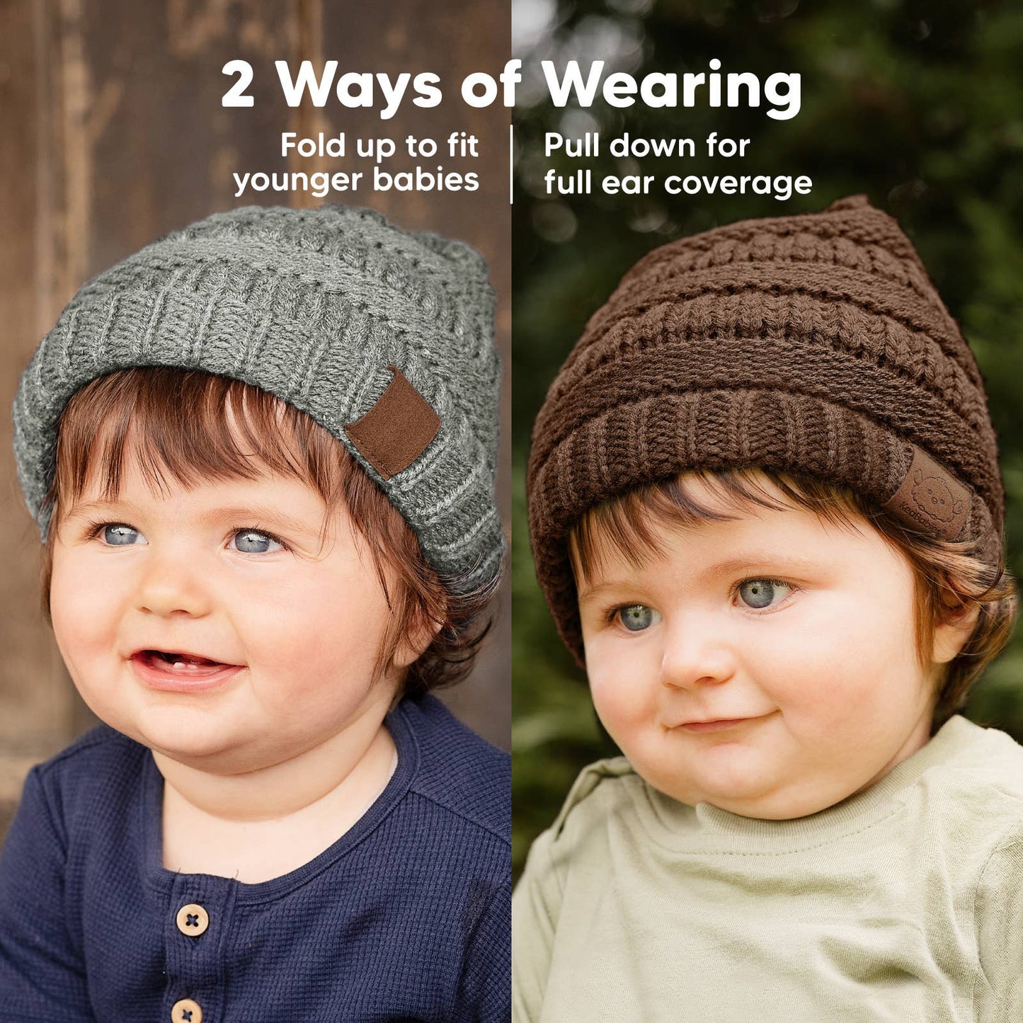 KeaBabies - KeaBabies 3-Pack Warmzy Baby Beanies (Mars, Medium) 6-36 Months