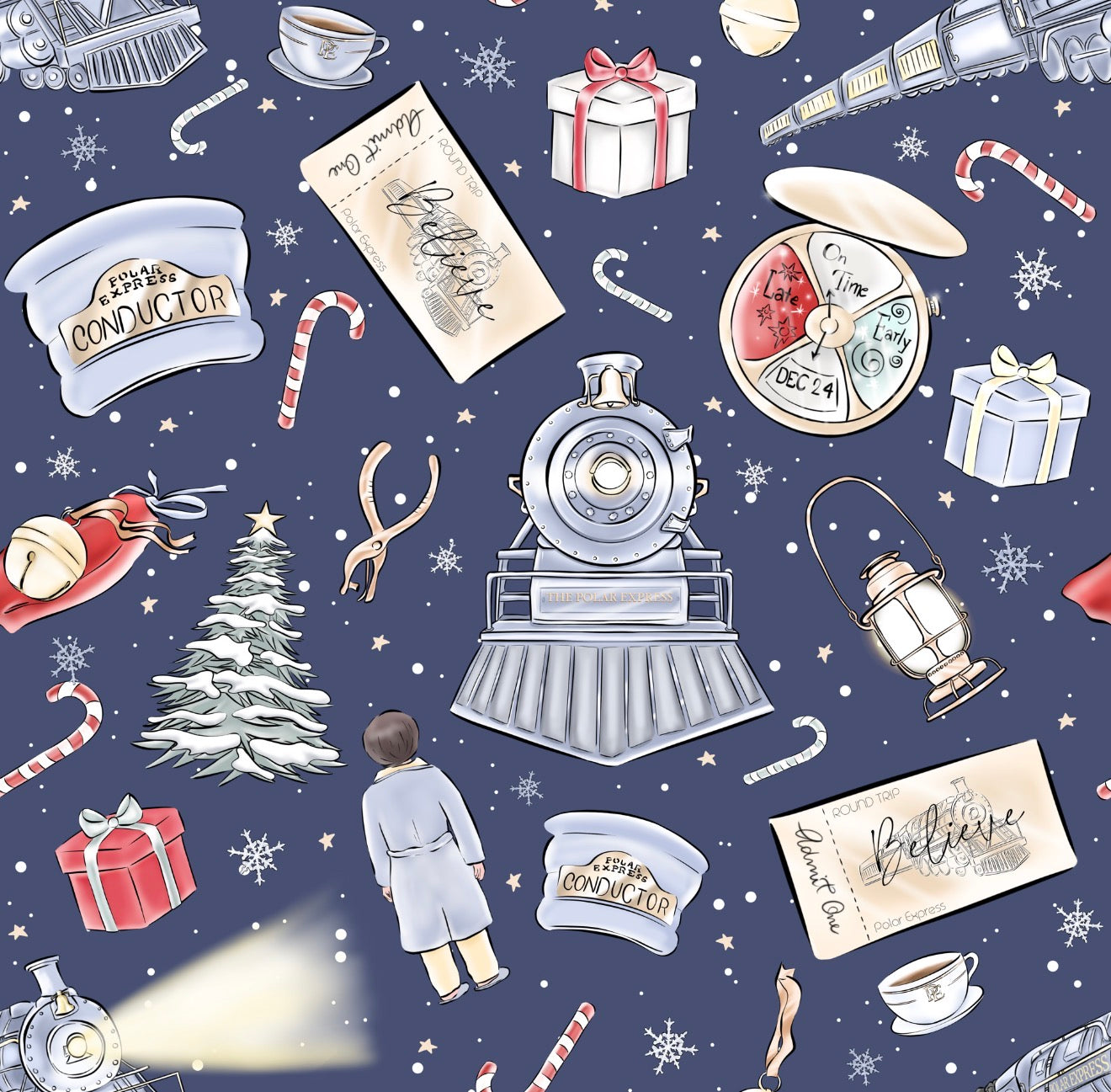 Max and Pippa | Train Express Bamboo Christmas Two Piece Pajama Set