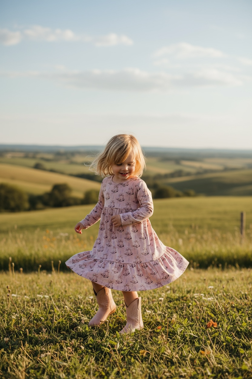 Max and Pippa - Cowgirl Christmas Twirl Dress