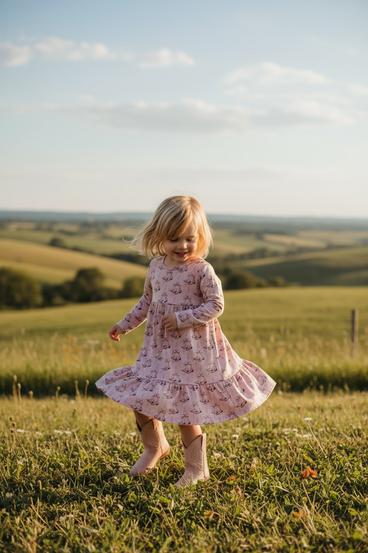 Max and Pippa - Cowgirl Christmas Twirl Dress