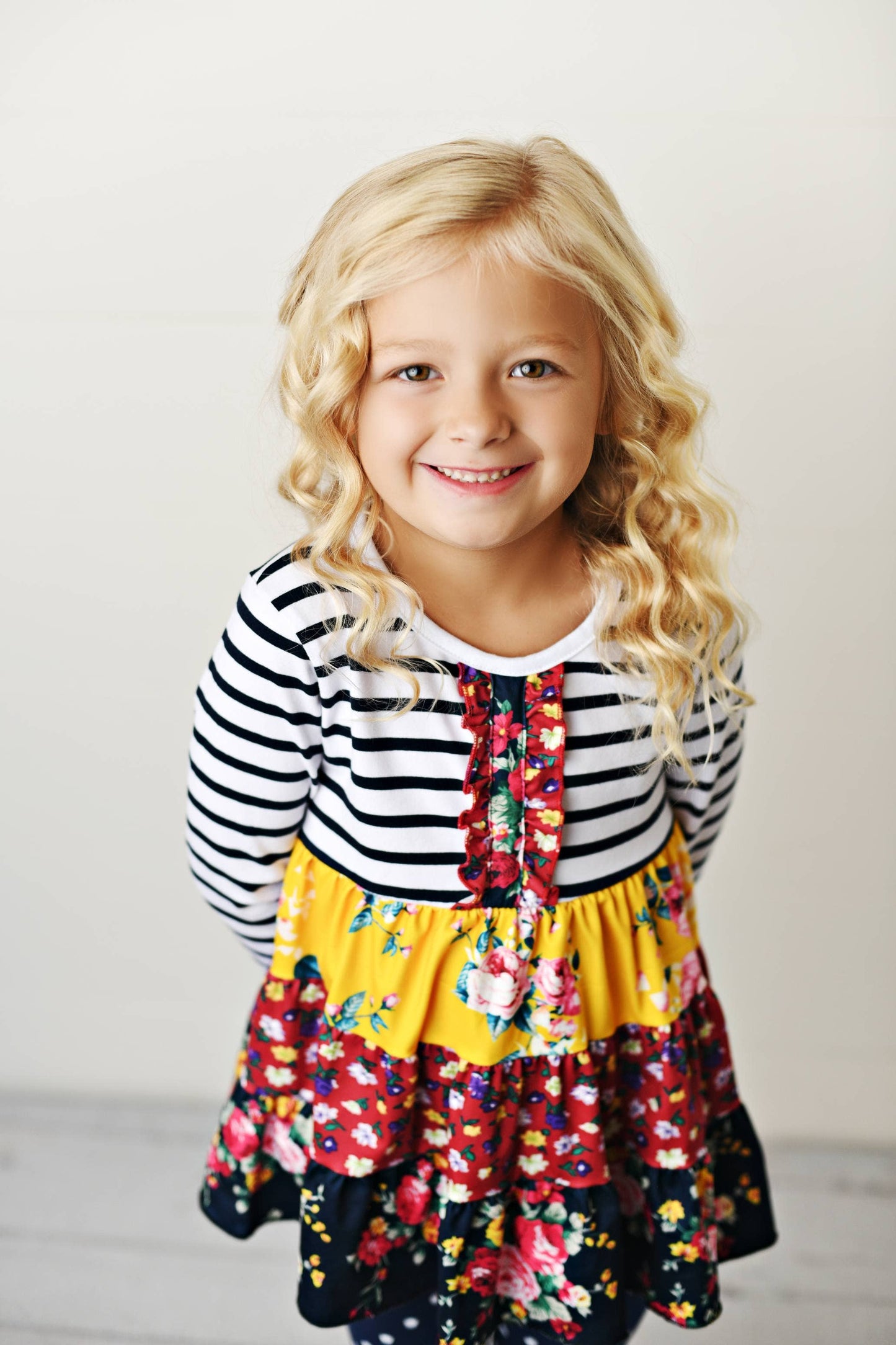 Adorable Sweetness - Kids Burgundy & Navy 3 Tiered Two Piece Fall Winter Pant Set