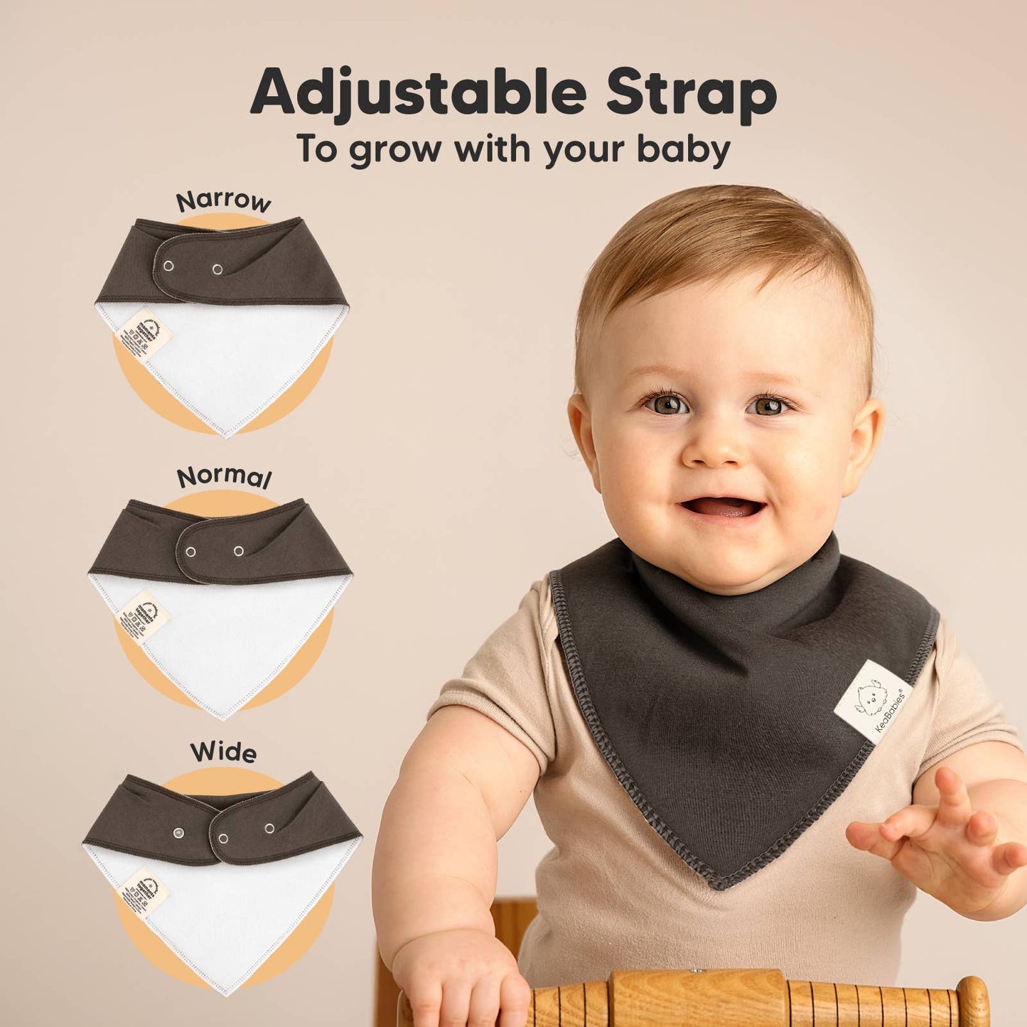 KeaBabies - 8-pack Baby Bandana Bibs: Basics