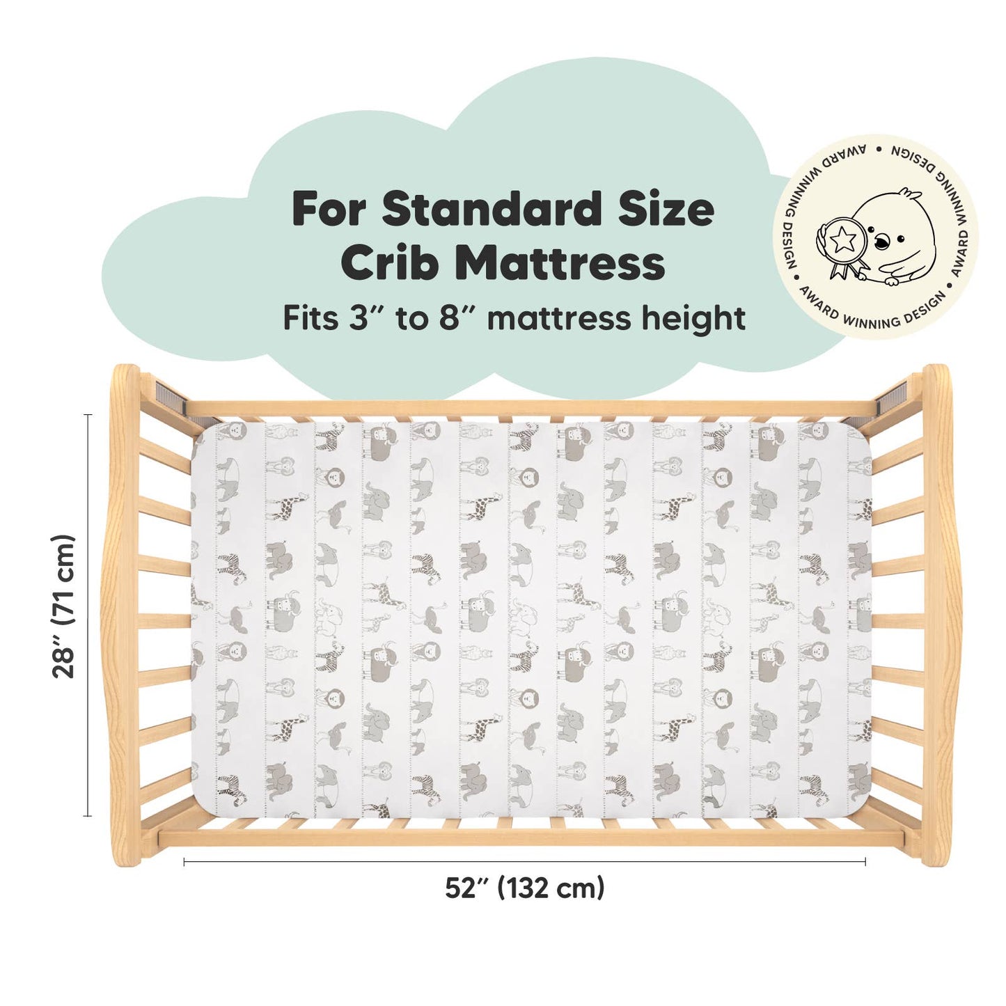 KeaBabies - 2-pack Organic Cotton Fitted Crib Sheet (Savannah)