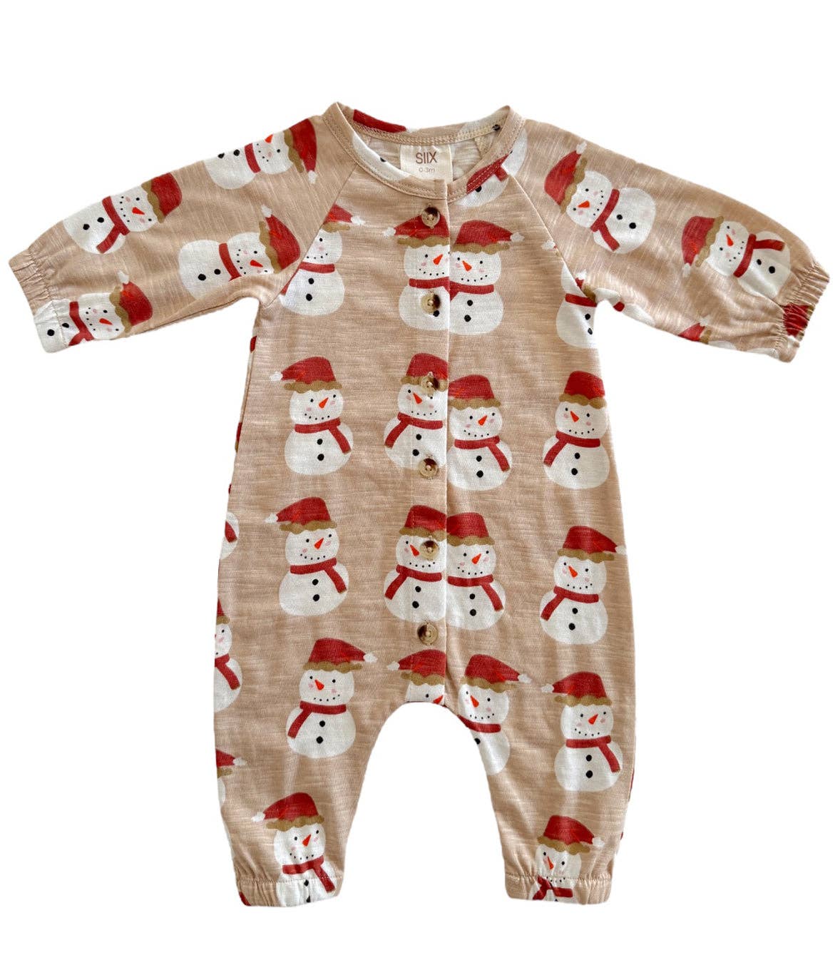 SIIX Collection - Snowman / Organic Long Sleeve Bay Jumpsuit