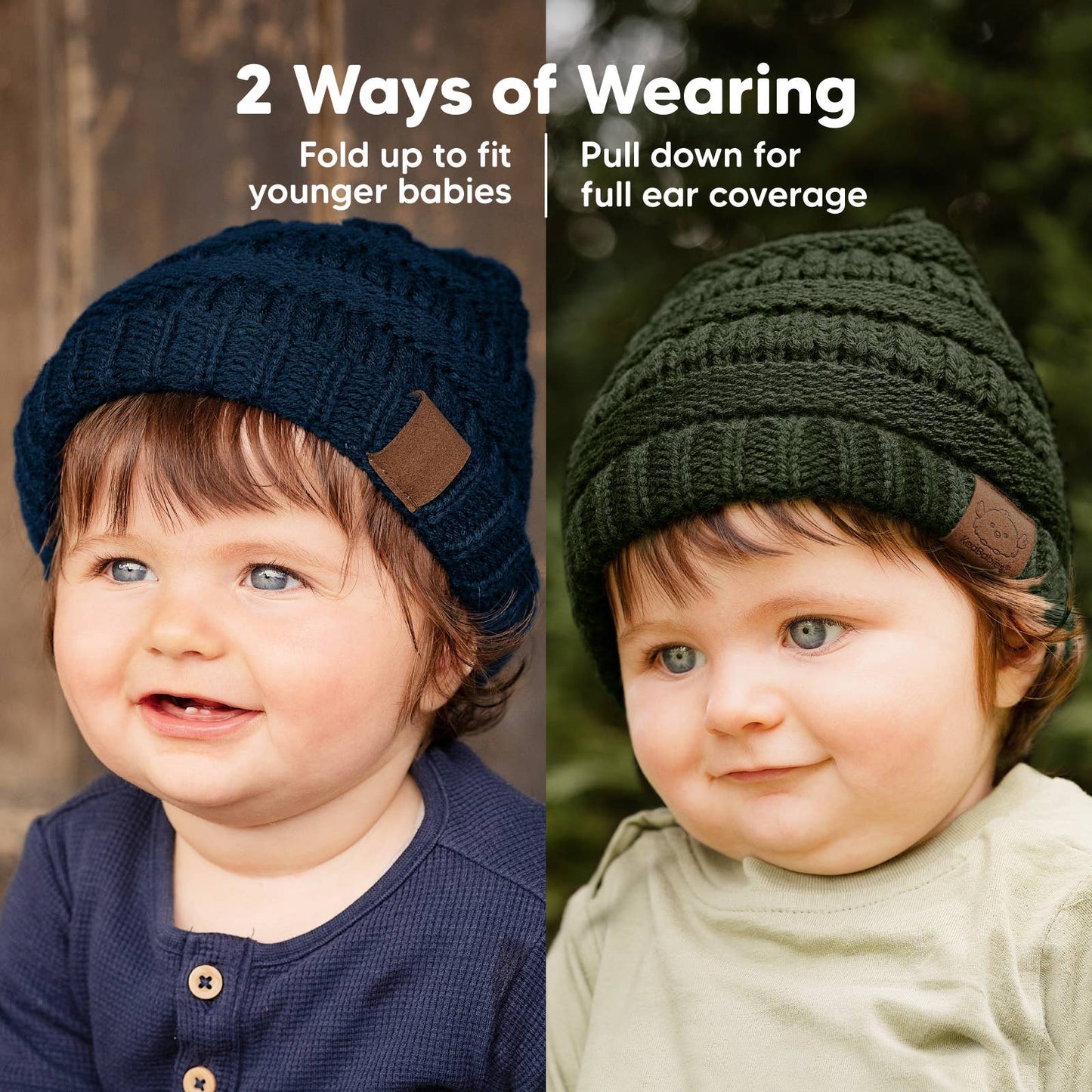 KeaBabies - KeaBabies 3-Pack Warmzy Baby Beanies (Urban, Small) 0-6 Months