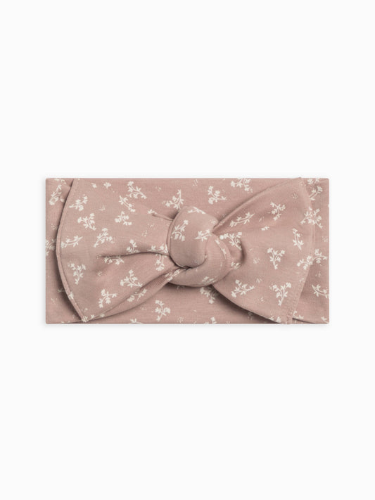 Colored Organics - Organic Baby Hattie Knot Bow Wrap - Wilda Floral / Wren