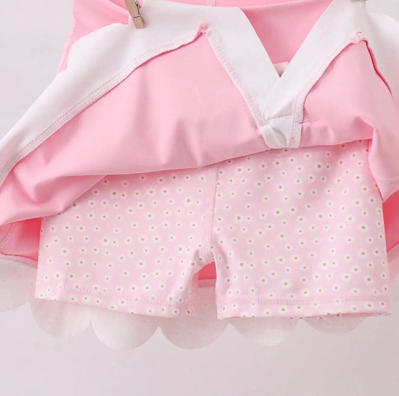 Pink Scalloped Active Shorts Set by Abby & Evie