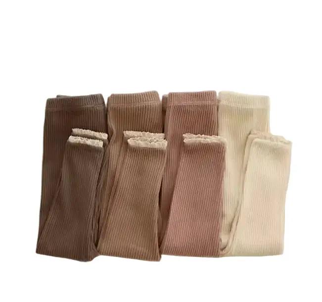 Little Girl Lace Edged Leggings by Max and Pippa