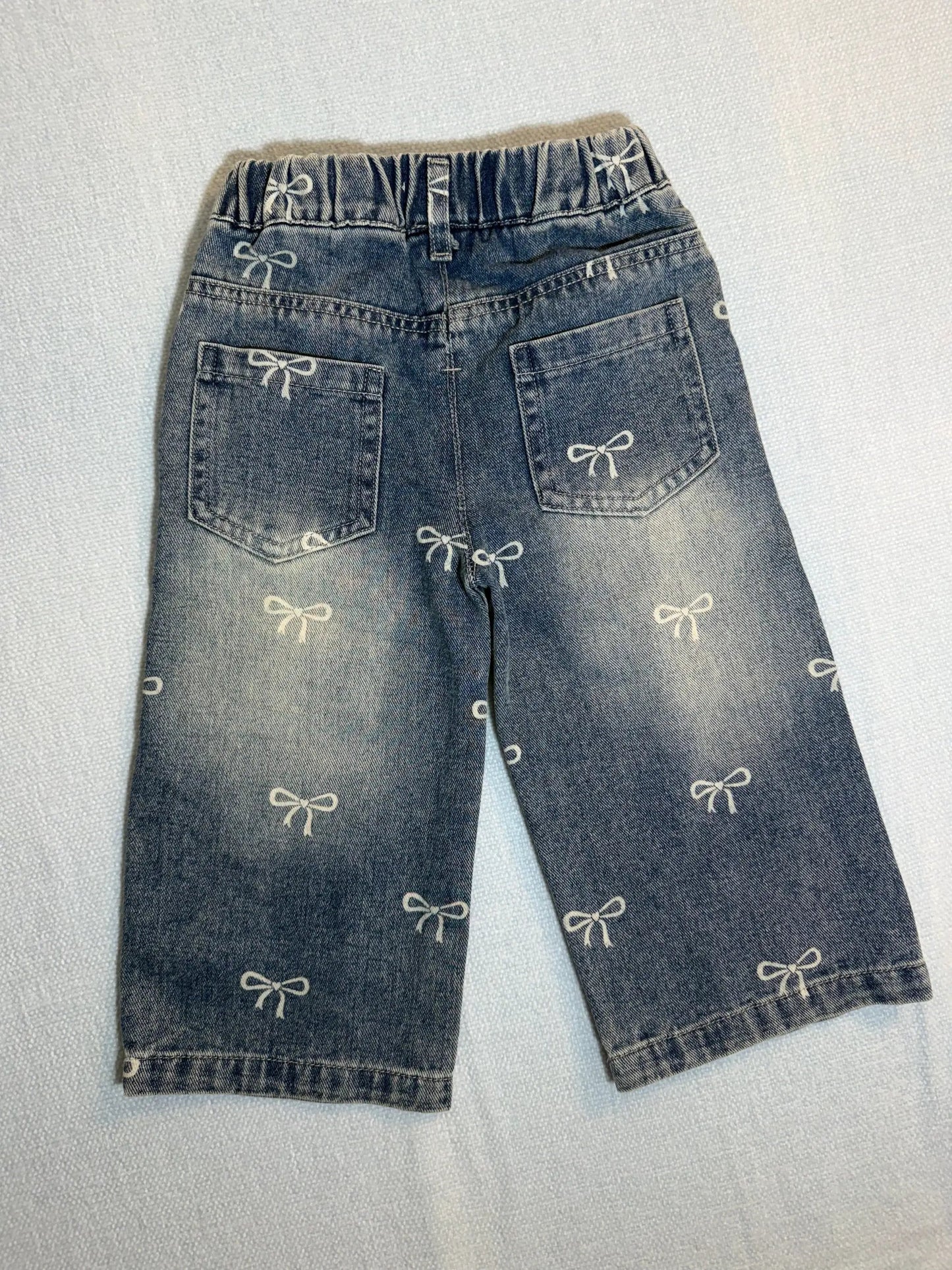 Little Girl Bow Denim Jeans by Max and Pippa