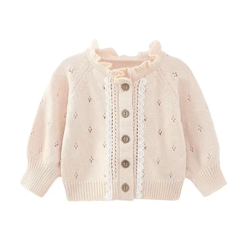 Baby - Pink Ruffle Cardigan by Max and Pippa
