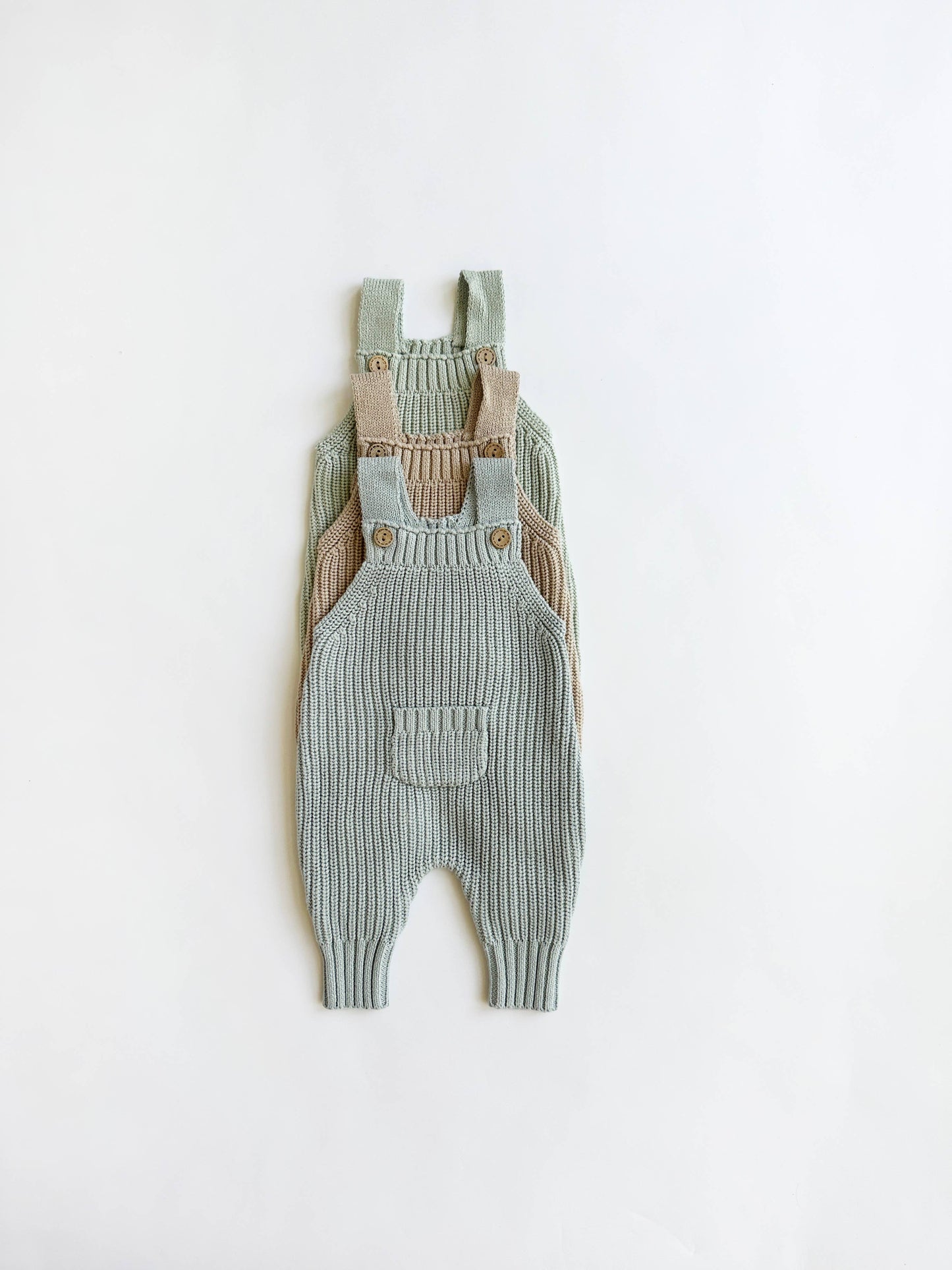 OLIVE & CRADLE - NEWBORN BABY CUDDLE + KIND DOLLY MATCHING KNIT JUMPER: DUSTY BLUE