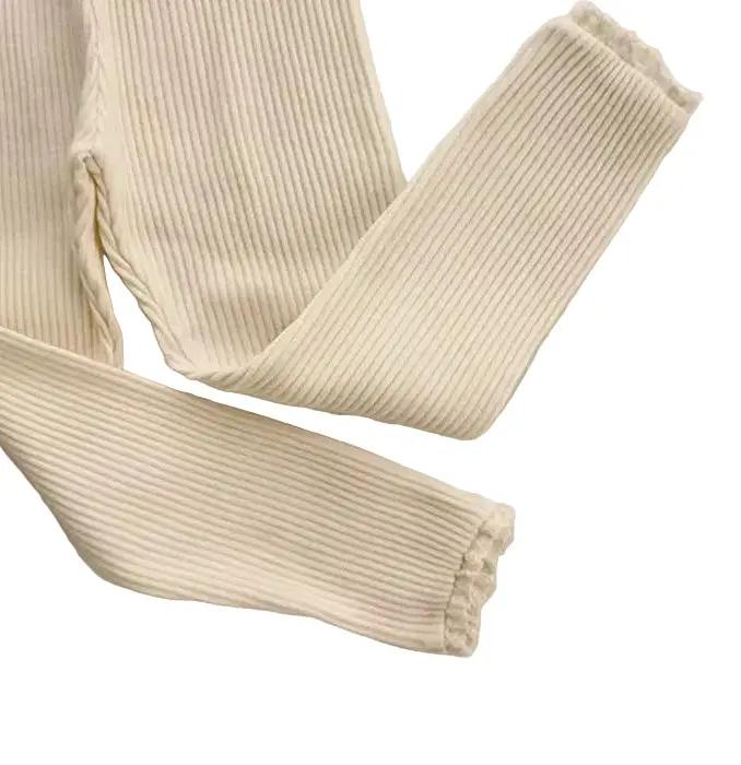 Little Girl Lace Edged Leggings by Max and Pippa