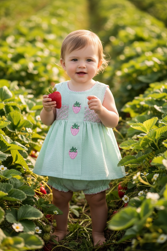 Baby & Toddler Strawberry Seersucker Bubble