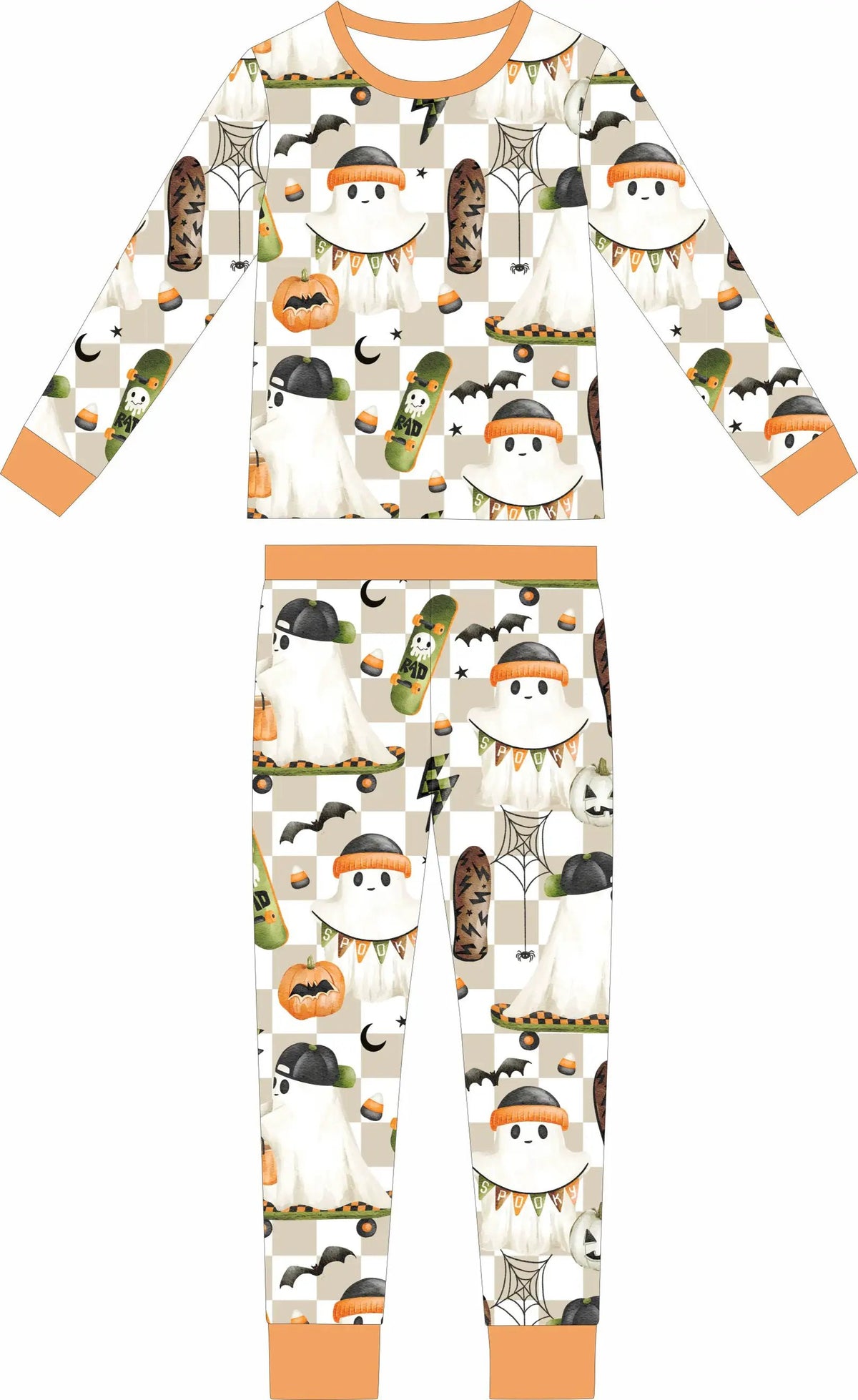Max and Pippa | Toddler Rad Skater Ghost Bamboo 2 Piece Pajama Set by Max and Pippa