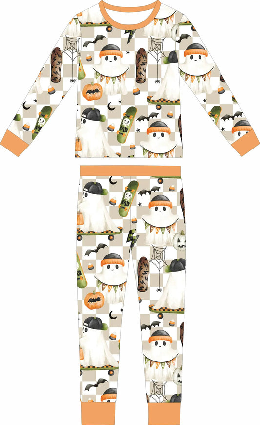 Max and Pippa | Toddler Rad Skater Ghost Bamboo 2 Piece Pajama Set by Max and Pippa