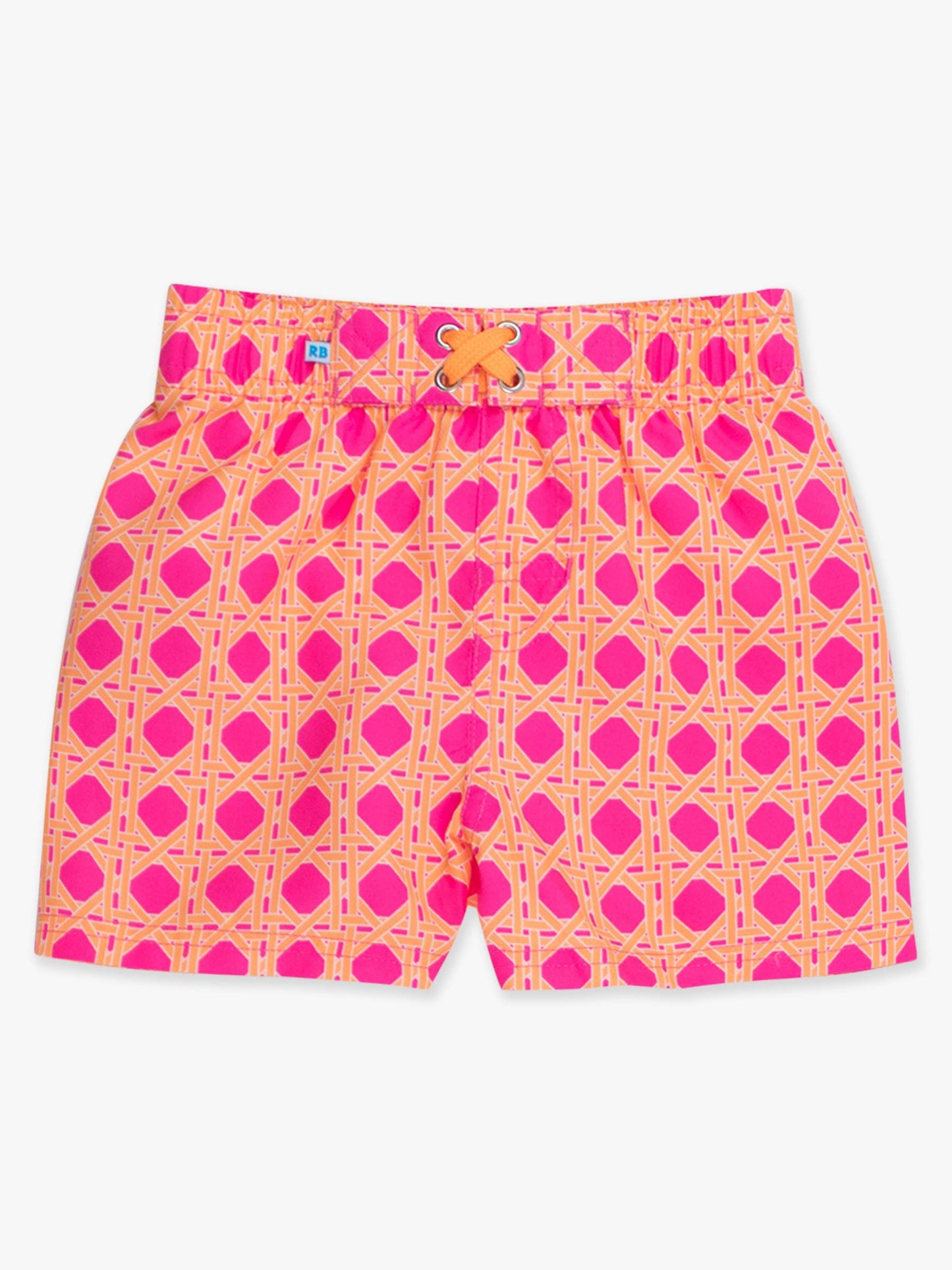 RuffleButts + RuggedButts - Boys Neon Sherbet Cane Swim Trunks