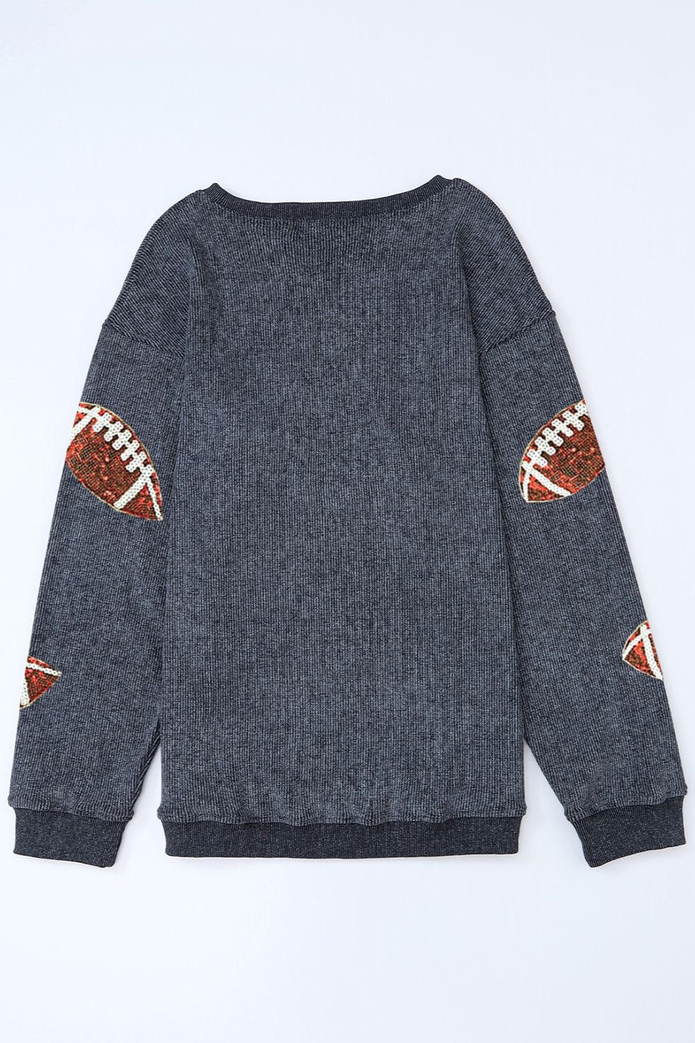 Sequin Football Patch Corduroy Sweatshirt