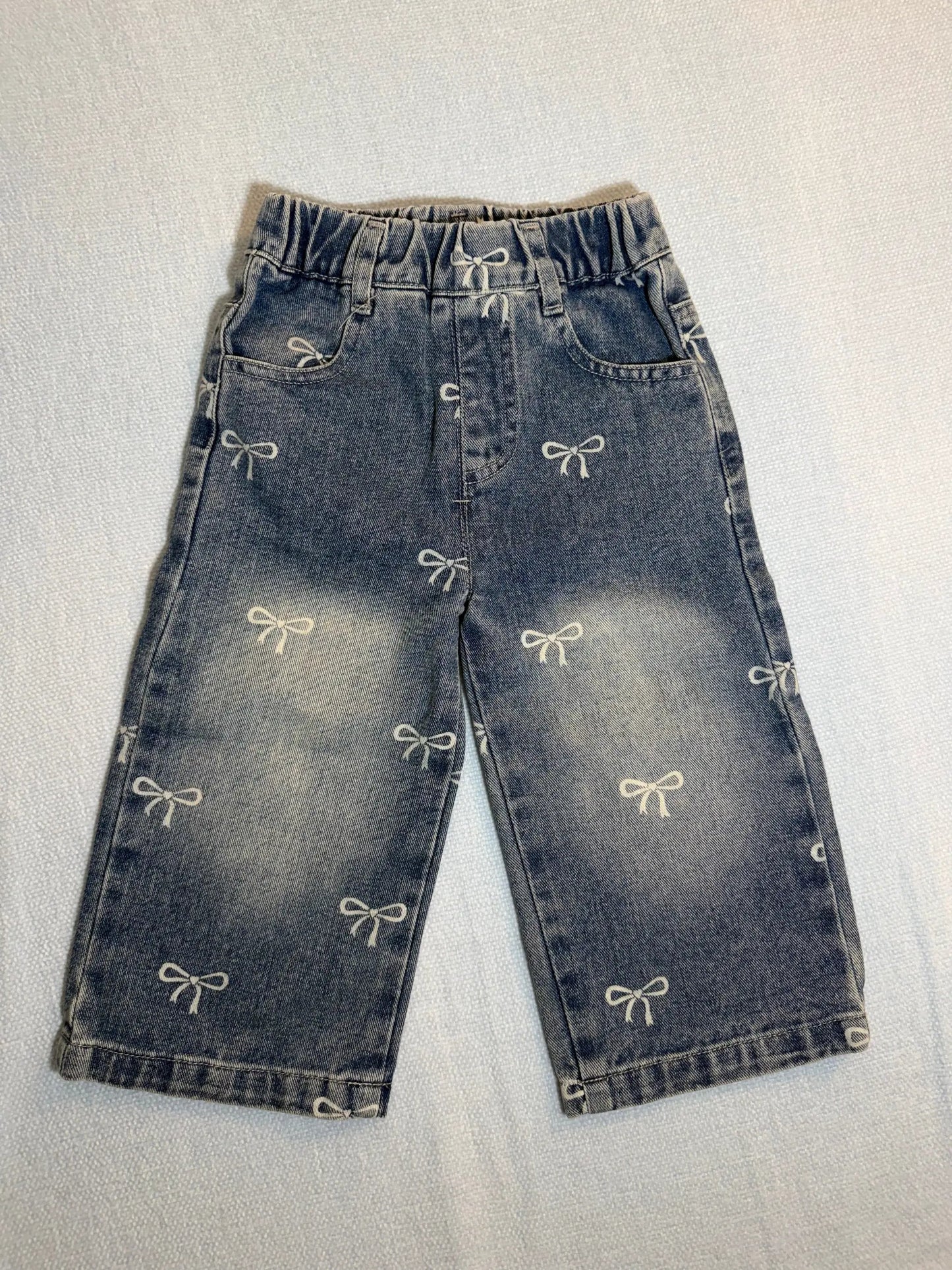Little Girl Bow Denim Jeans by Max and Pippa