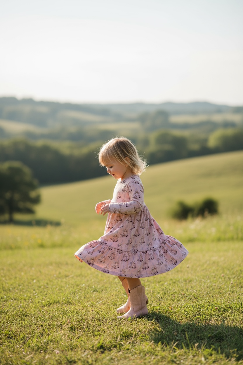 Max and Pippa - Cowgirl Christmas Twirl Dress