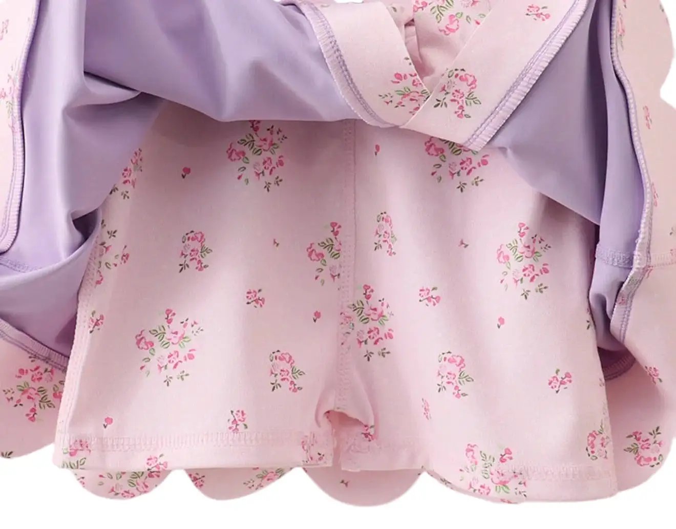 Purple Scalloped Bow Active Dress by Abby & Evie