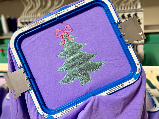 Tinsel Time - Adult Violet Comfort Colors Long Sleeve Tee
