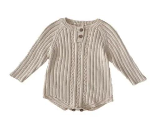Baby Henley Sweater Onesie by Max and Pippa