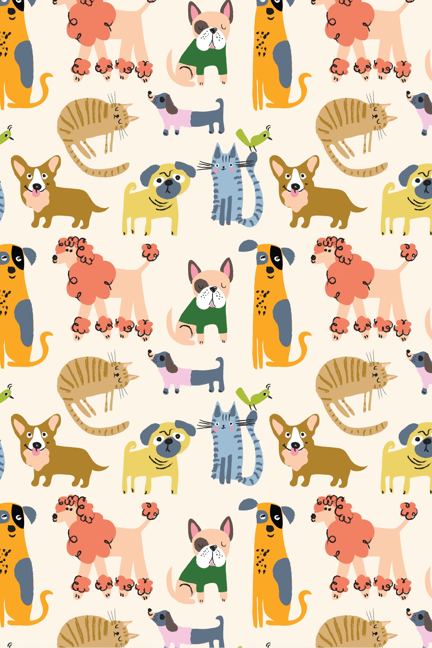 Soft & Stretchy Zipper Footie - Cats + Dogs