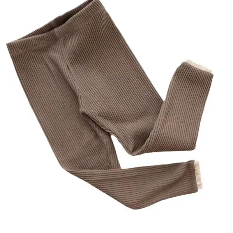 Little Girl Lace Edged Leggings by Max and Pippa