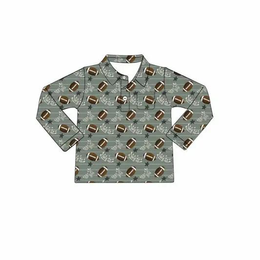 Max and Pippa | Toddler Football Polo Long Sleeve Shirt by Max and Pippa