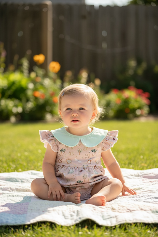 Max and Pippa - Bug Hunt Flutter Sleeve Onesie Bamboo | Cotton