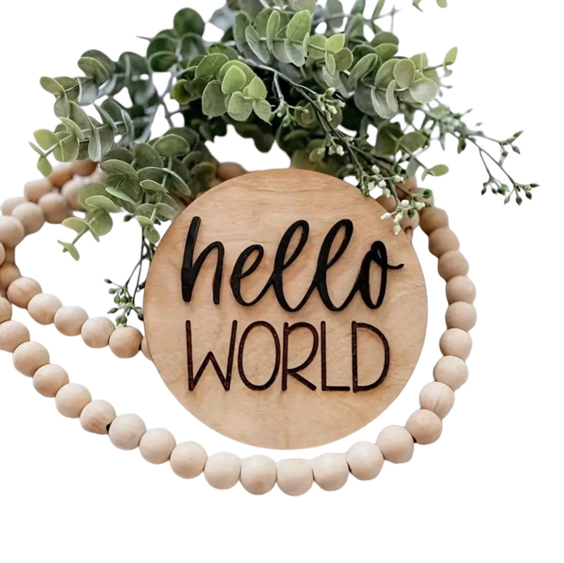 Max and Pippa - Hello World Wooden Sign