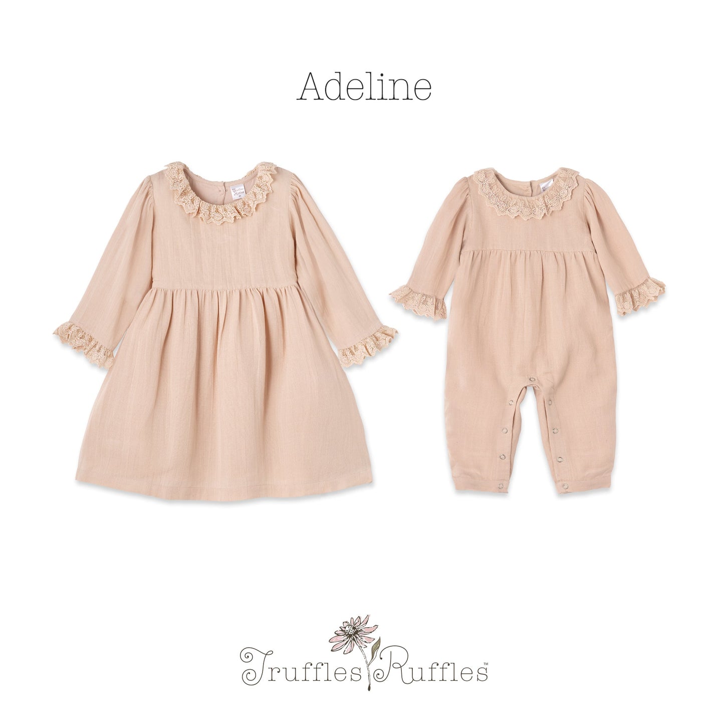 Lace Trim Linen Dress – Soft Beige Special Occasion Style