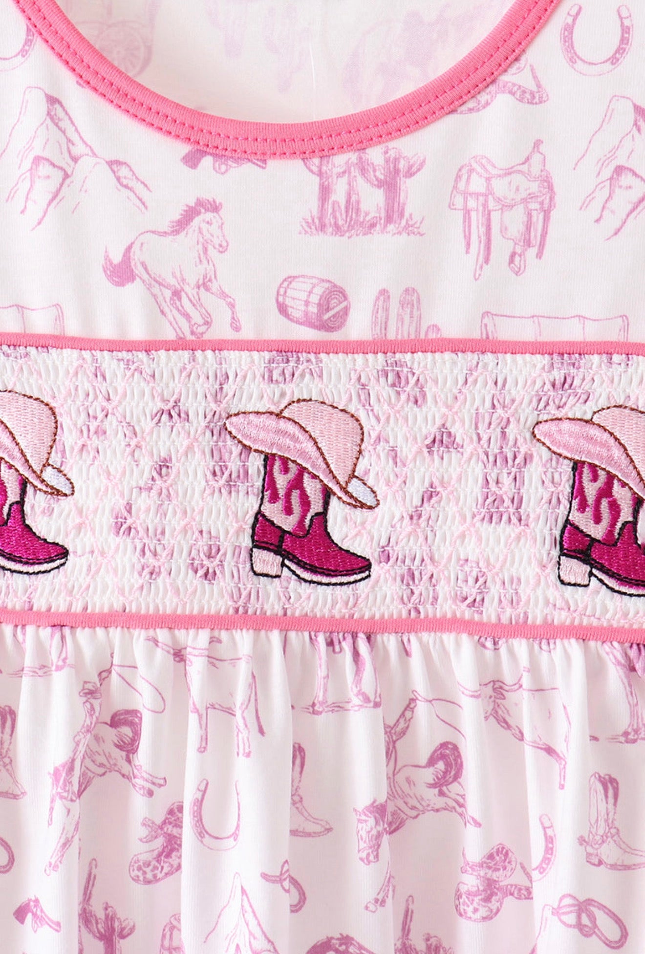 Abby & Evie | Western Smocked Two Piece Set