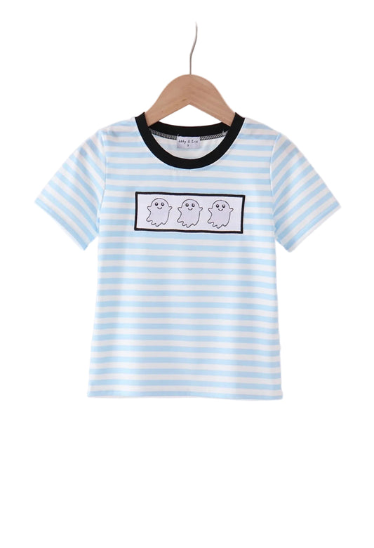 Abby & Evie | Ghost Embroidered Stripe Top