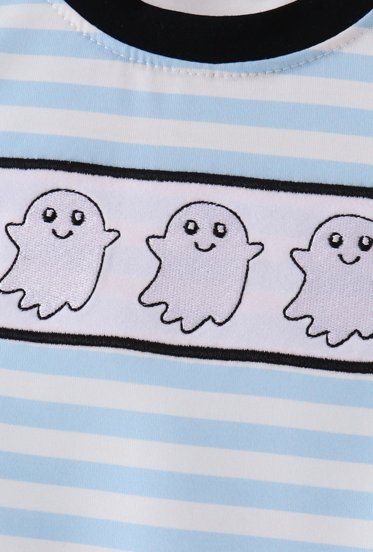 Abby & Evie | Ghost Embroidered Stripe Top