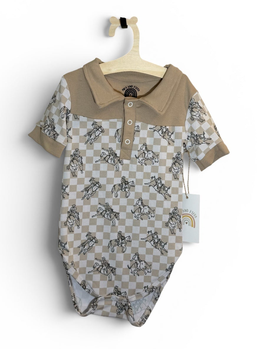 Max and Pippa - Giddy Up - Boy Cowboy Bodysuit