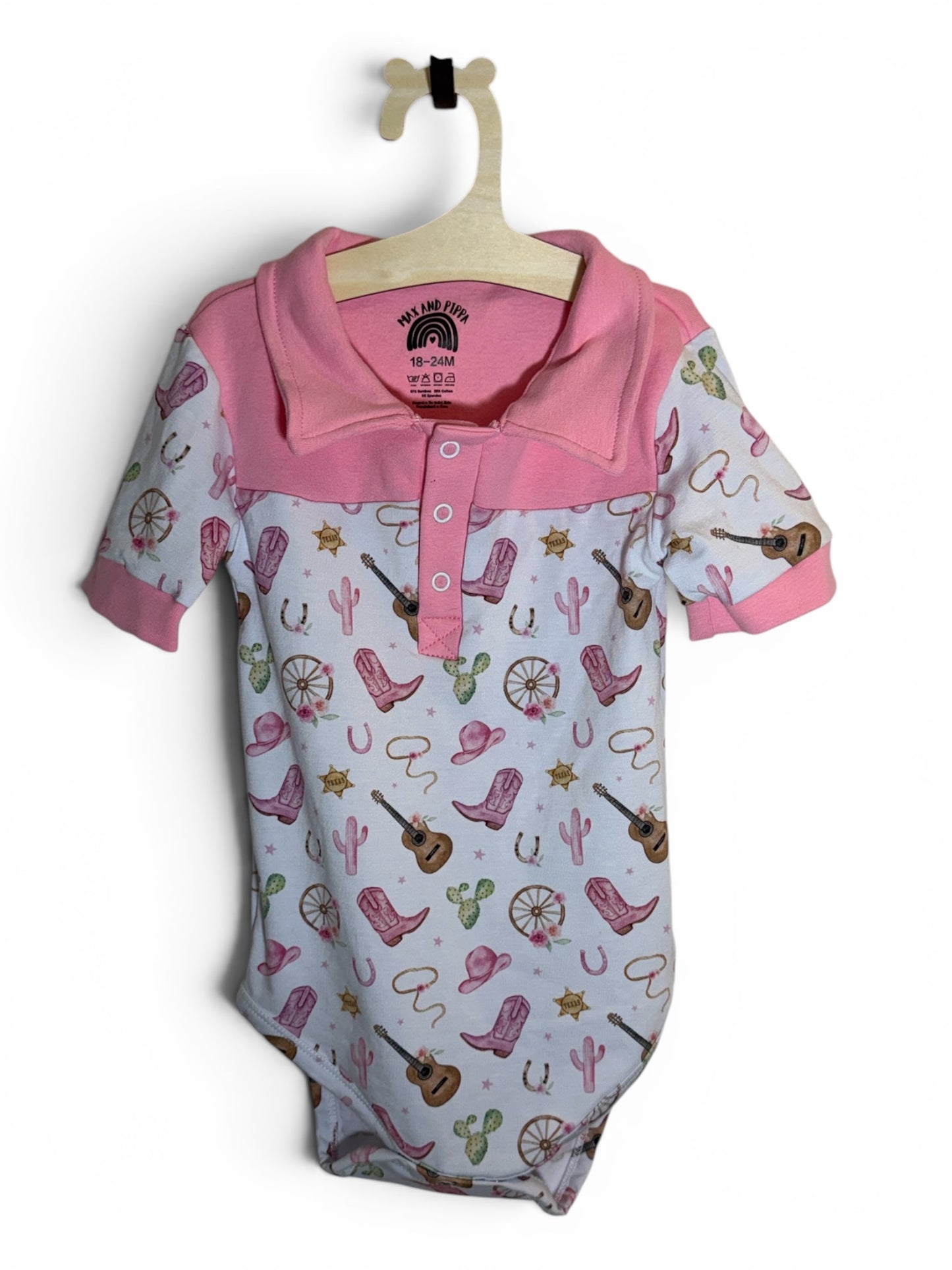 Max and Pippa - Giddy Up - Girl Cowboy Bodysuit
