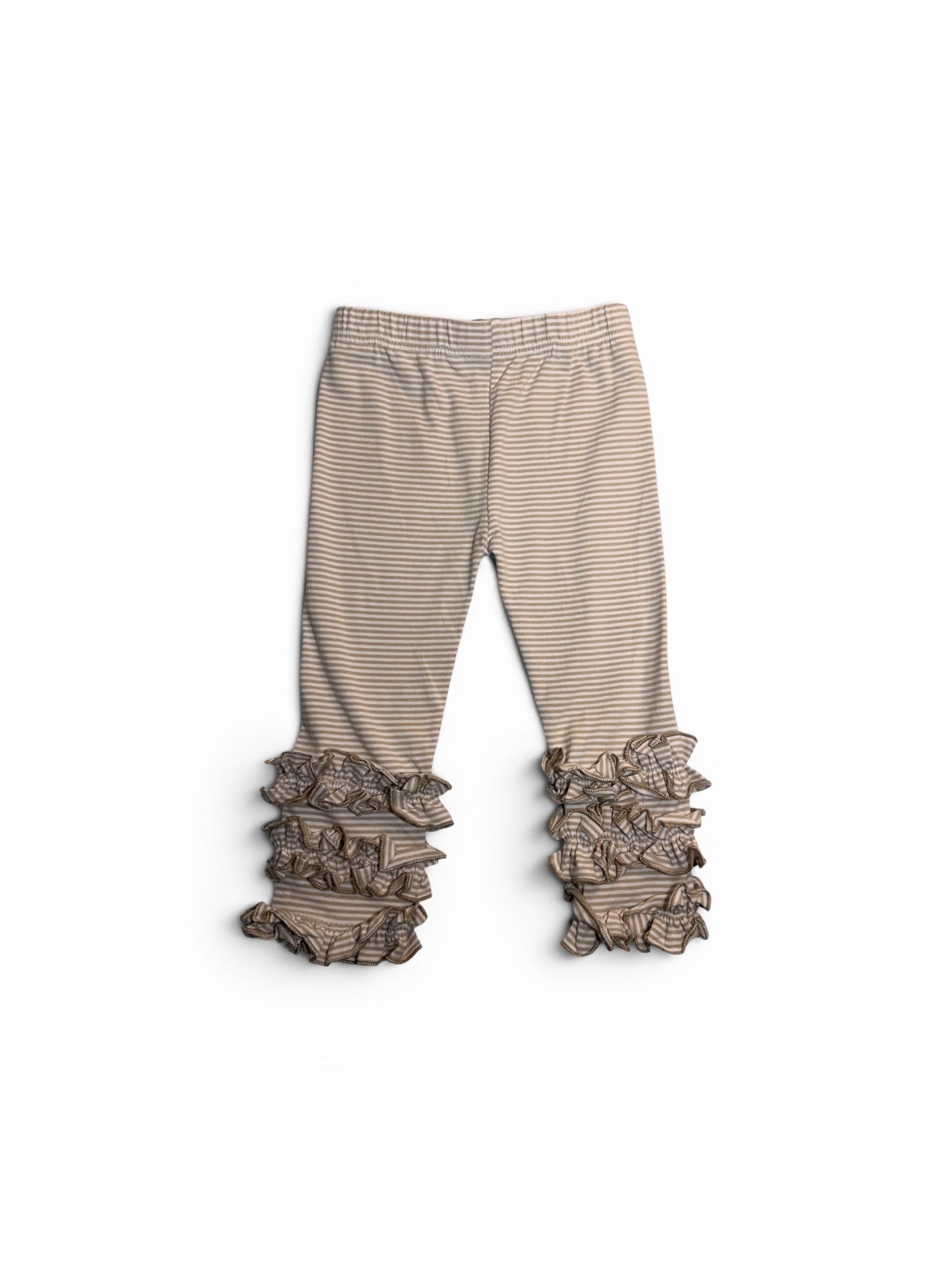 Max and Pippa - Striped Ruffle Bottom Leggings