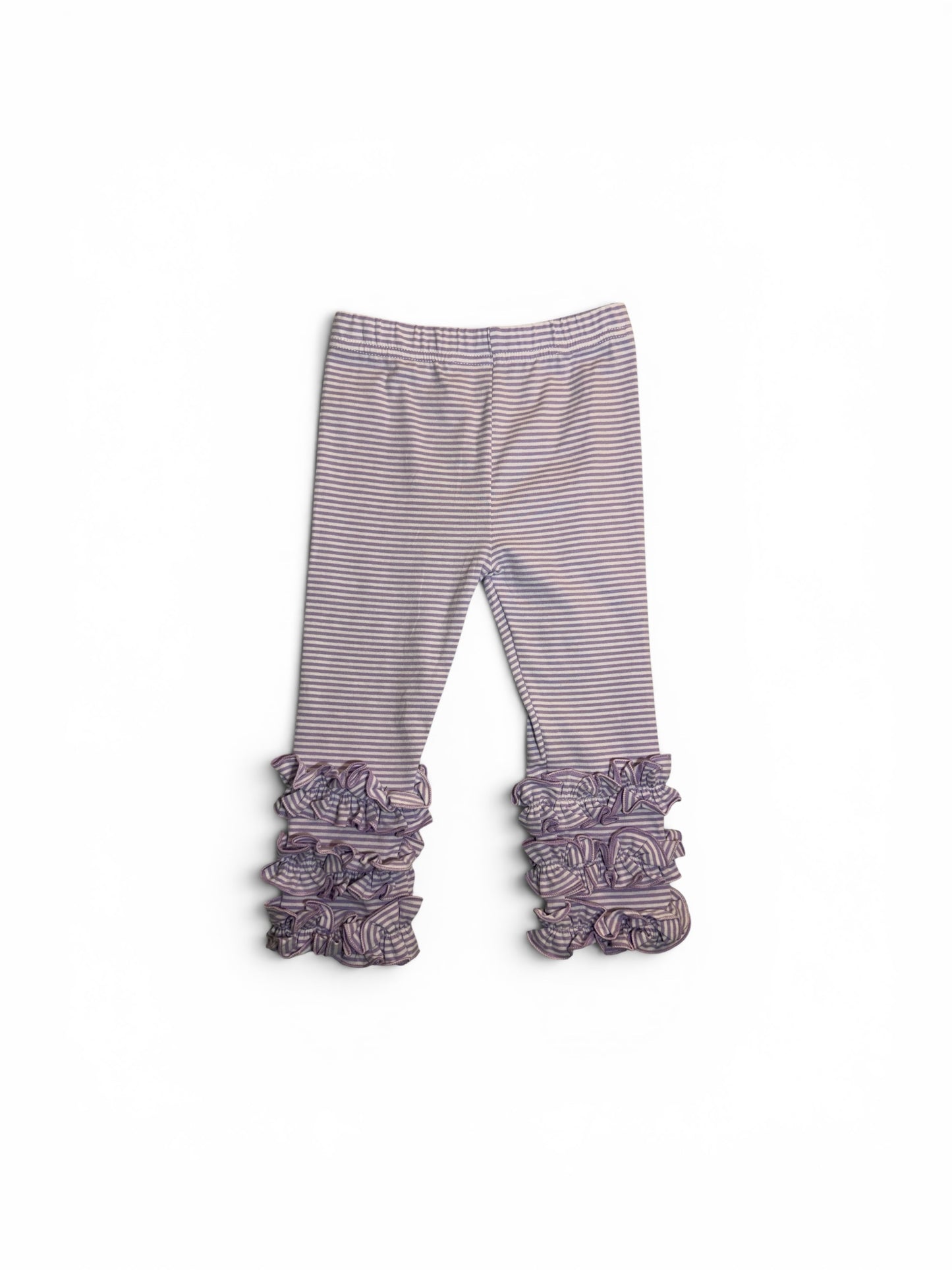 Max and Pippa - Striped Ruffle Bottom Leggings