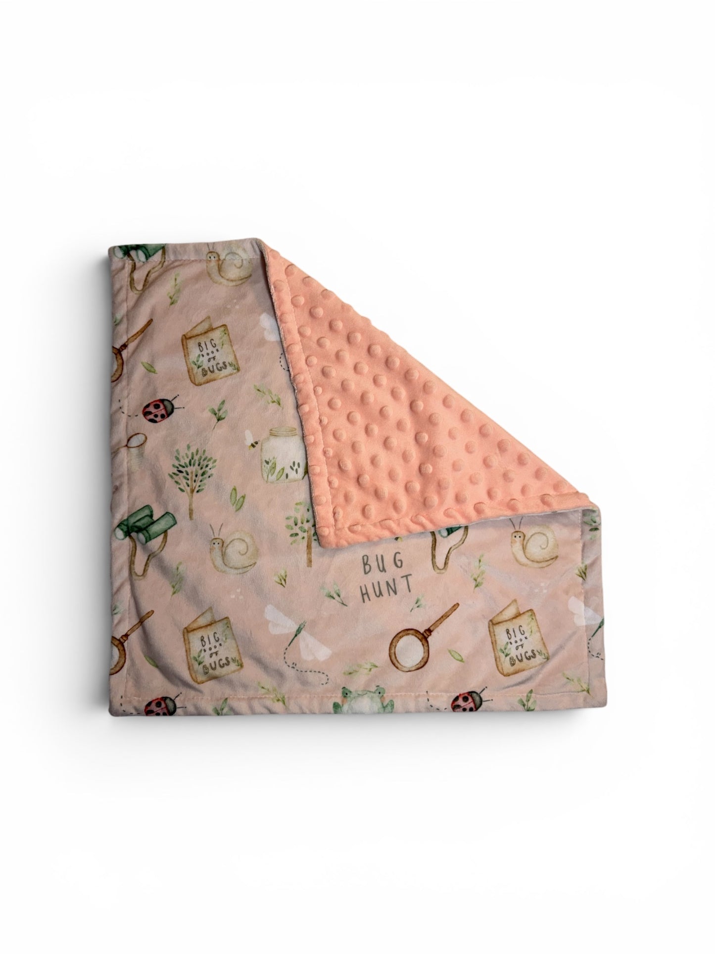 Max and Pippa - Bug Hunt Pink Minky Lovey 24" X 24"