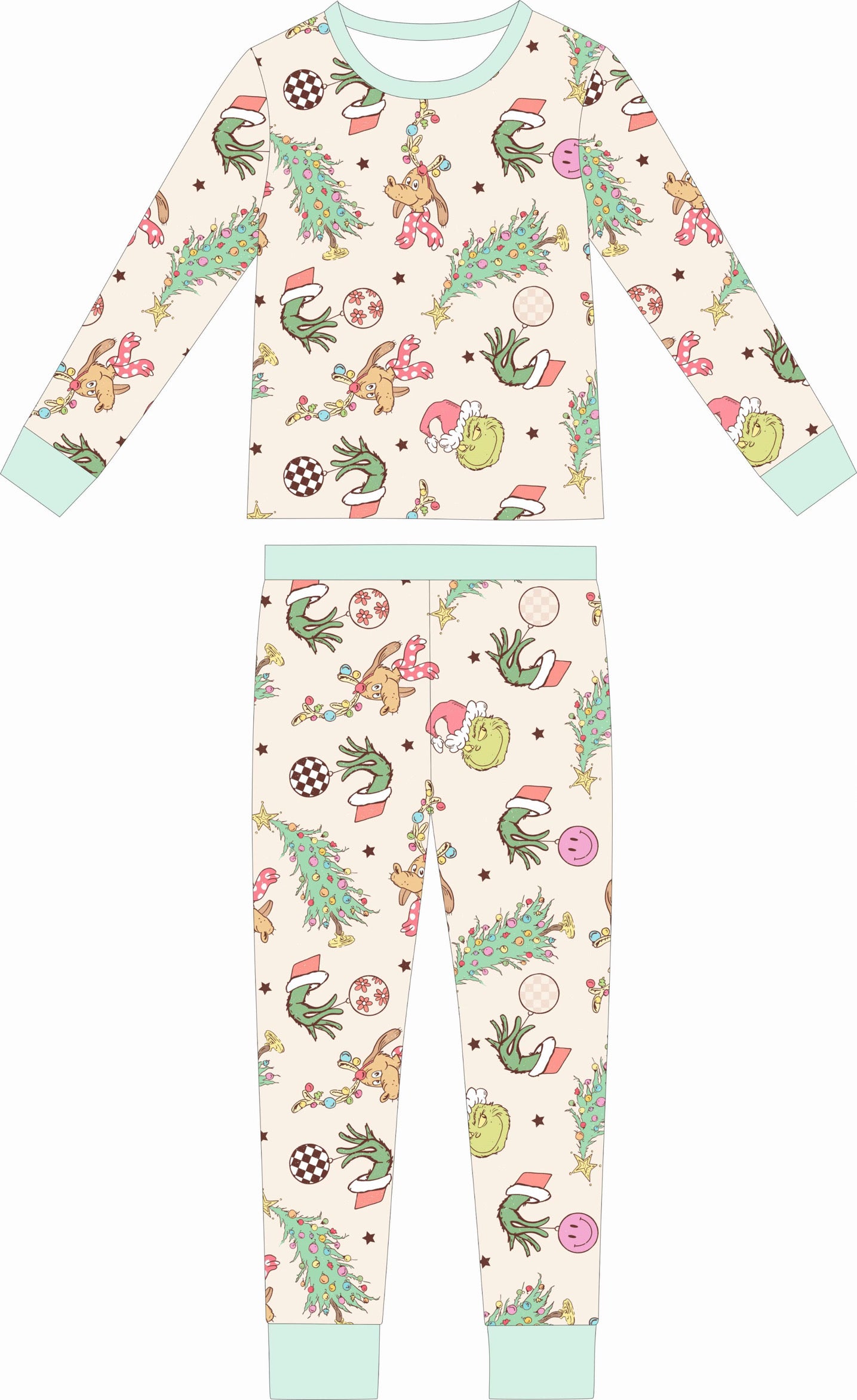 Max and Pippa - The Green Guy Bamboo Two Piece Pajamas - Girl and Boy Patterns Available