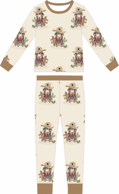 Max and Pippa - Bamboo Highland Cowboy 2 - Piece Pajama Set
