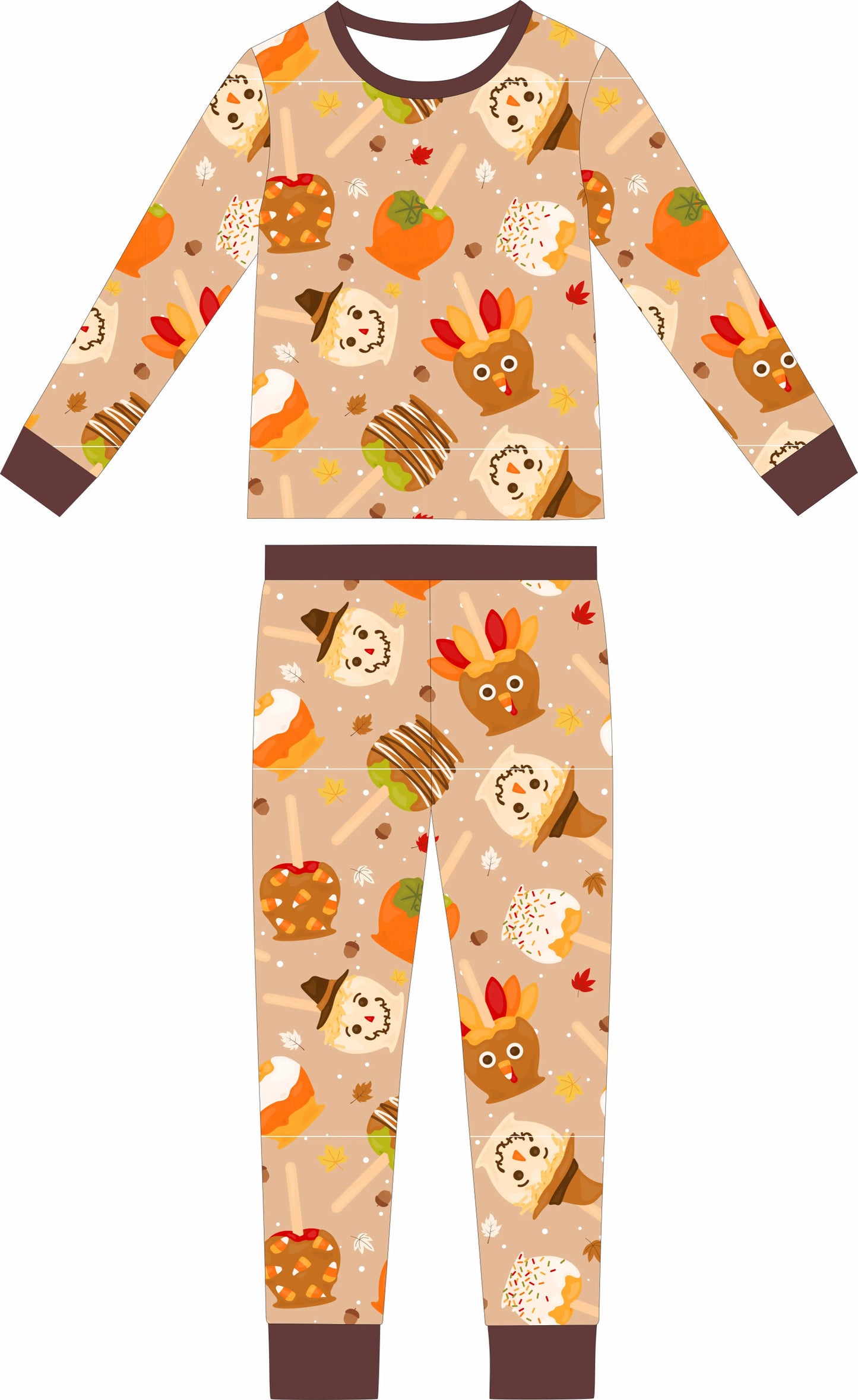 Max and Pippa | Fall Candy Apple Two Piece Bamboo Pajama Set