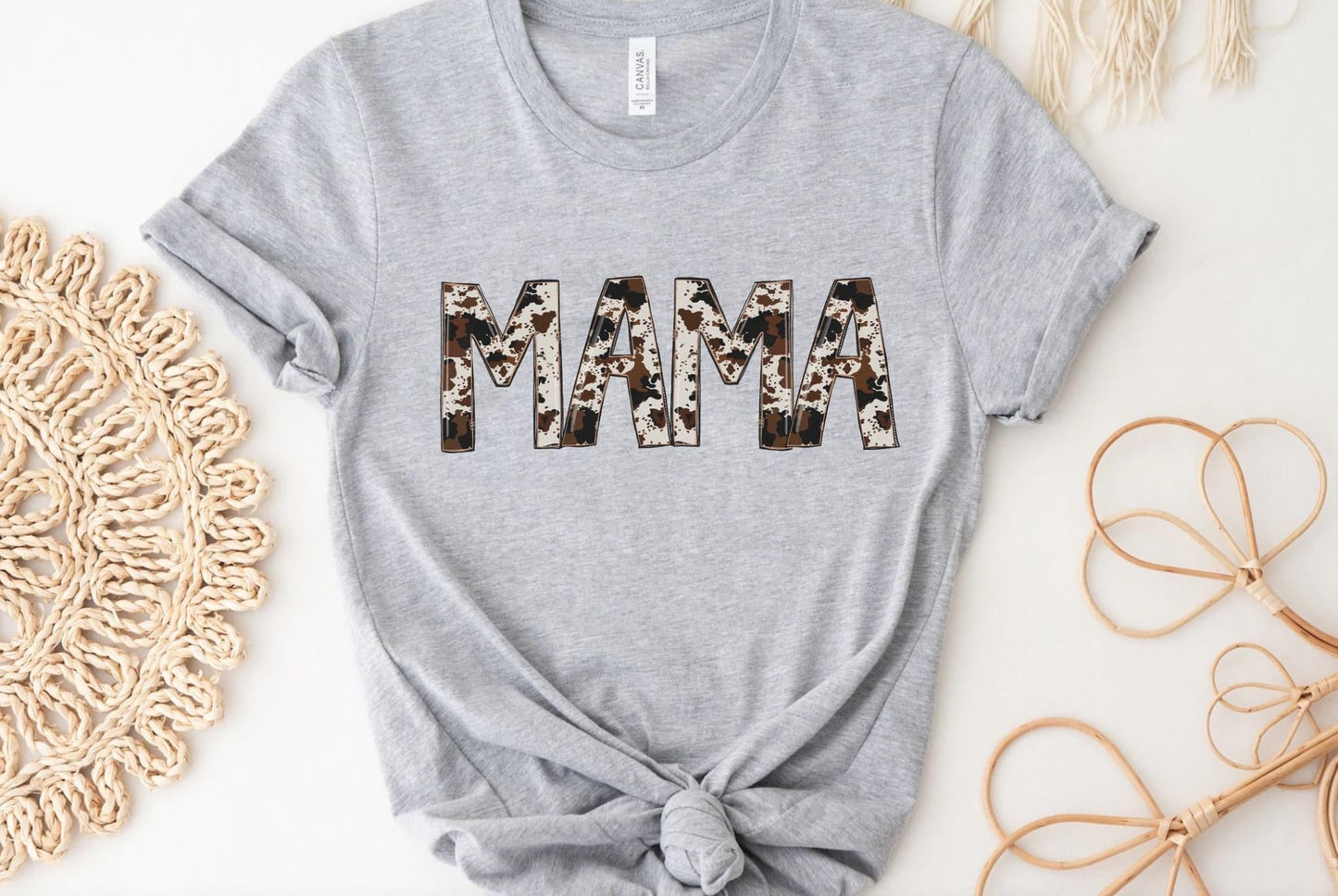 MAMA - Cow Print Adult Tshirt