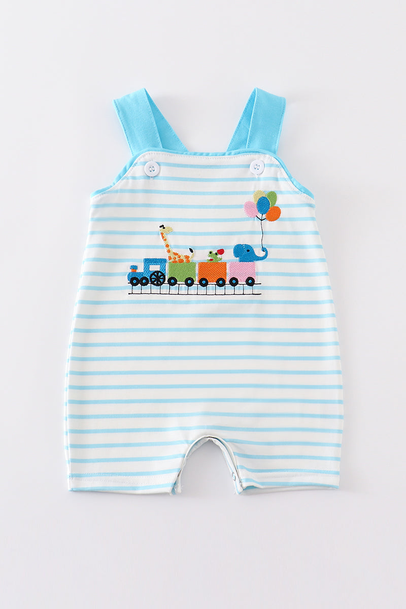 Abby & Evie - Blue Circus Embroidery Boy JonJon