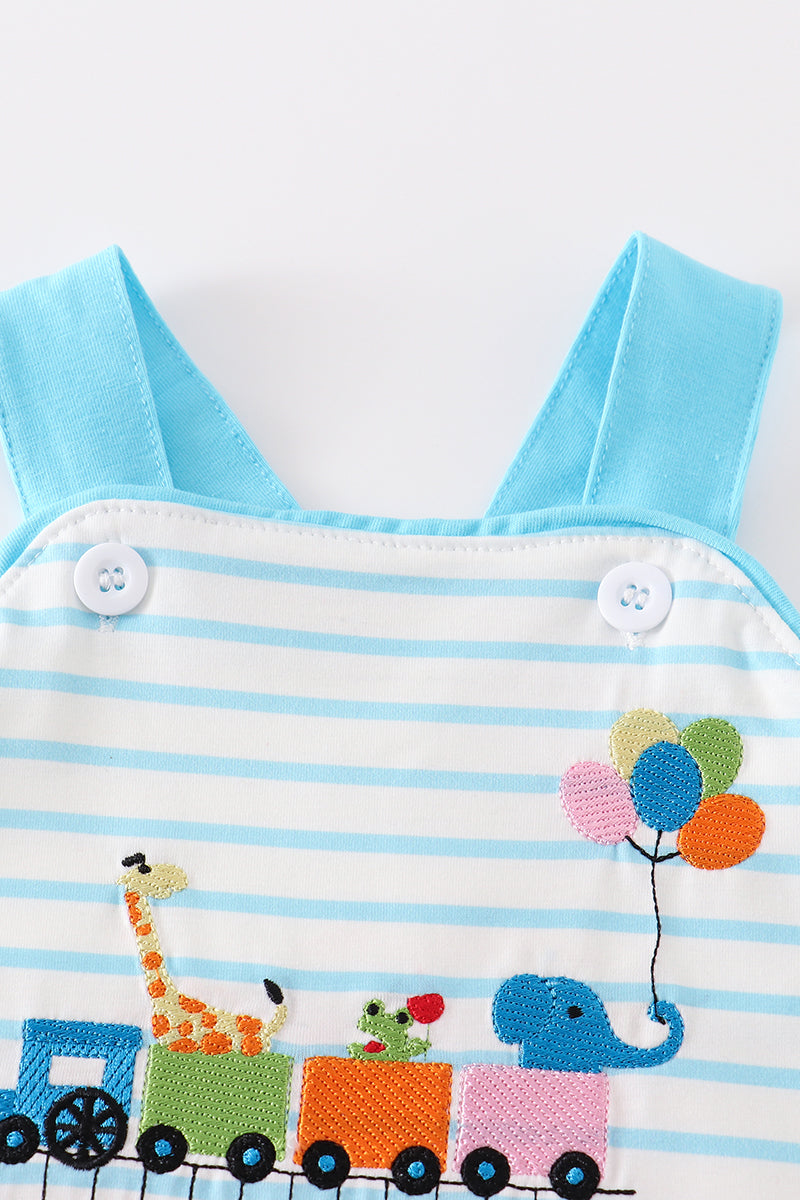Abby & Evie - Blue Circus Embroidery Boy JonJon