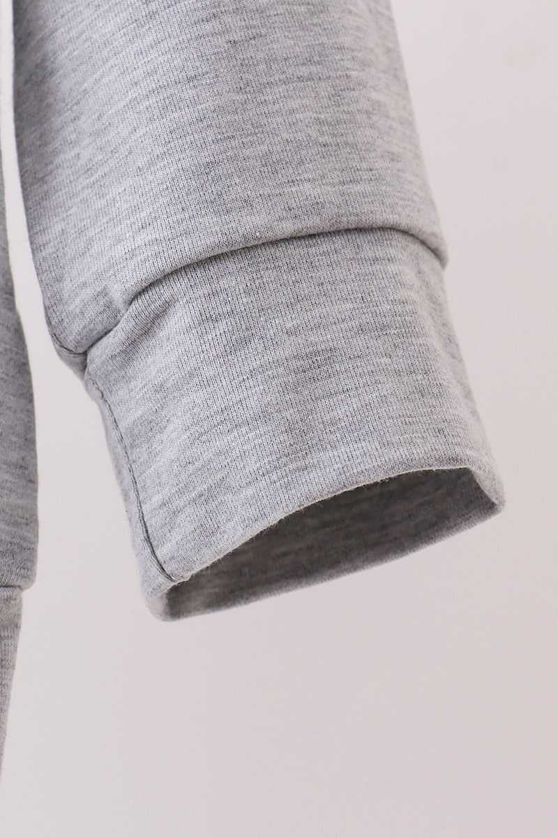 Abby & Evie - Grey Reindeer Applique Top