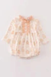 Abby & Evie - Beige Gingerbread Girl Ruffle Bubble