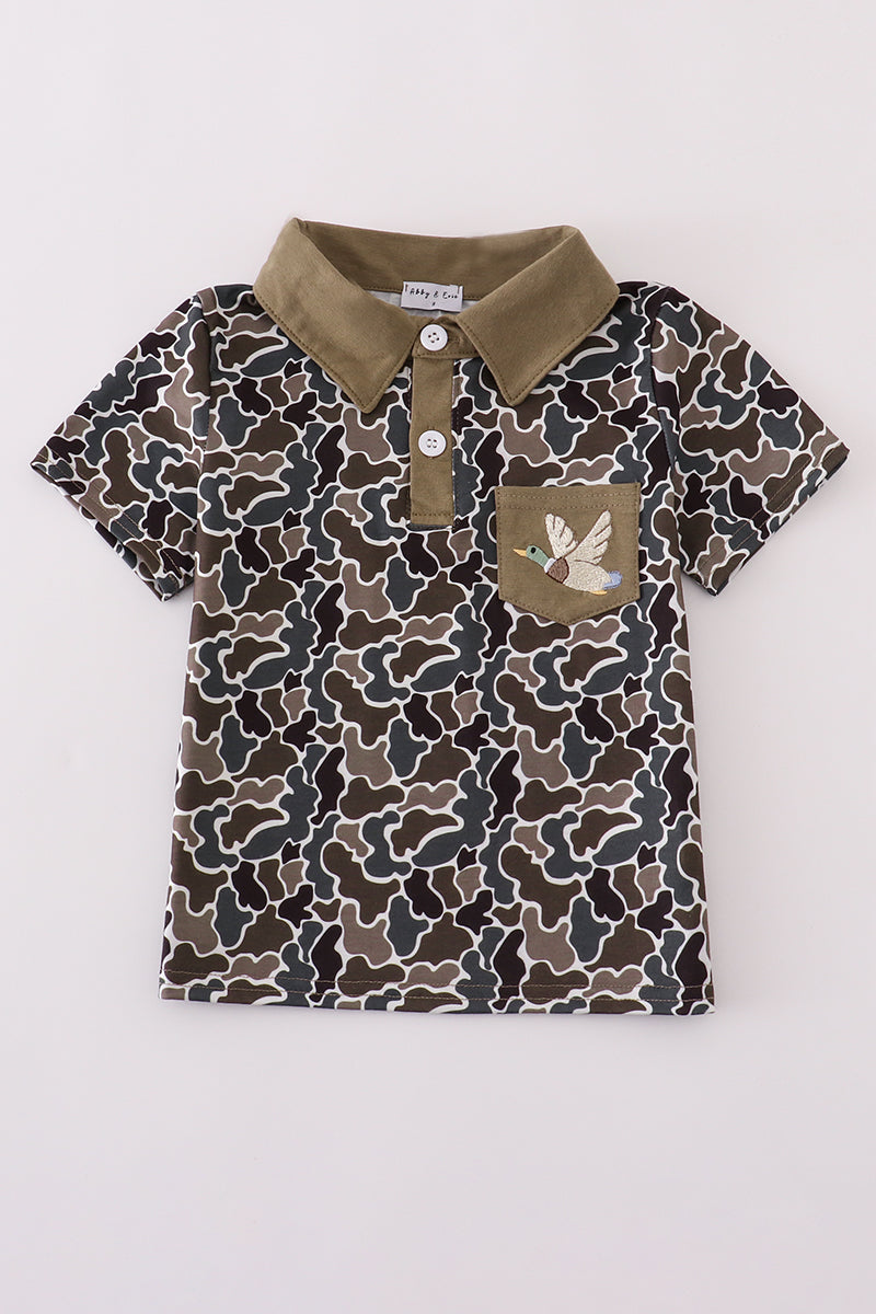 Abby & Evie - Camouflage Duck Embroidery Shirt