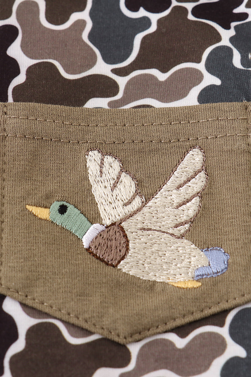 Abby & Evie - Camouflage Duck Embroidery Shirt